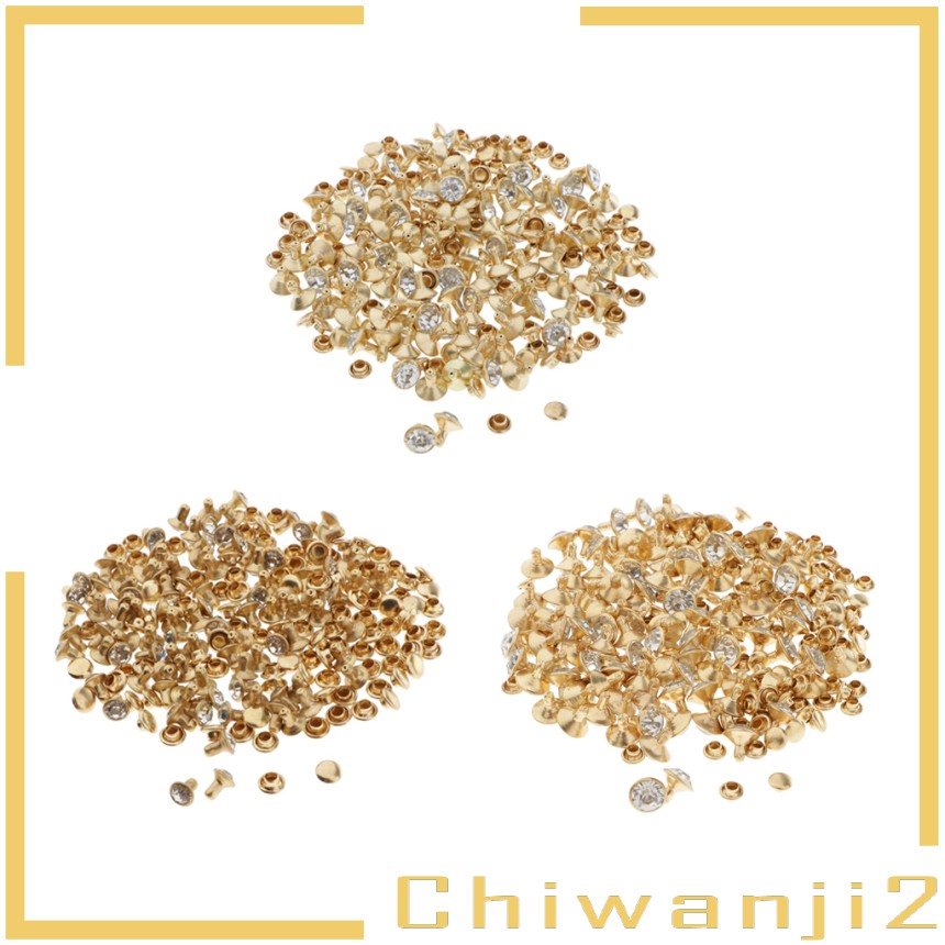 100pcs Double Cap Crystal Rivets  Rivets Bags Clothes Accessories