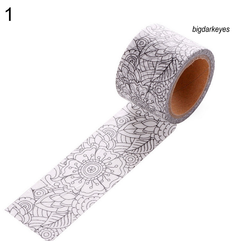 Băng Dính Washi Hình Hoa Lá Trang Trí Sổ Tay