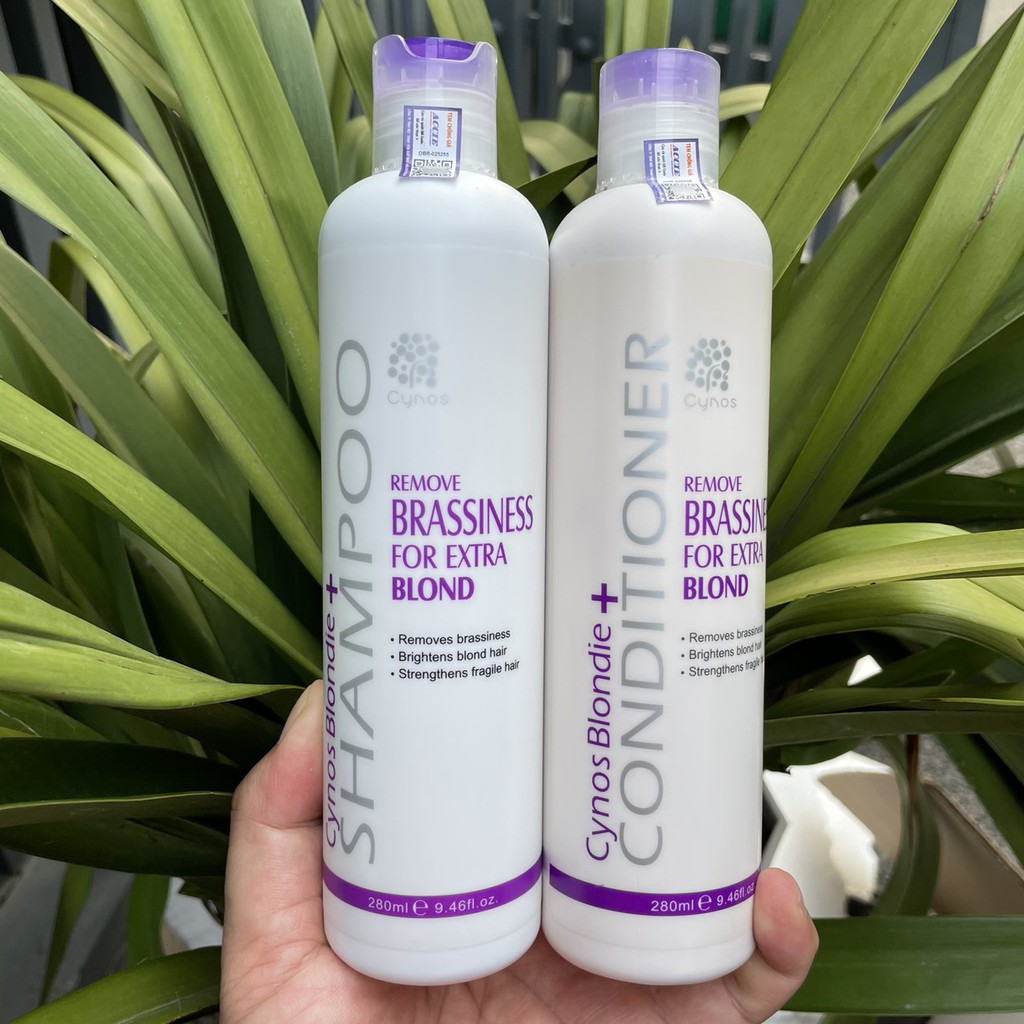 Dầu gội xả tím khử vàng CYNOS Remove Brassiness For Extra Blond 280mlx2