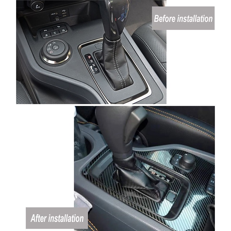 Ốp Bọc Cần Số Xe Hơi Ford Ranger Bằng Thép Không Gỉ Sợi Carbon