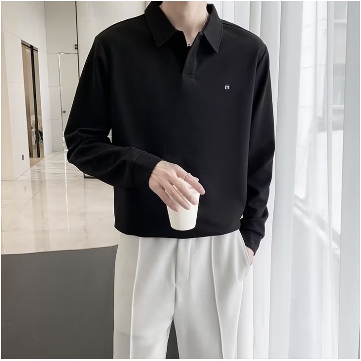 Áo Thun polo Dài Tay Nam Họa Tiết Sọc Ngang Thời Trang Dành Cho  Hàn Quốc áo thun nam tay dài simple áo phông rộng bigsize áo kiểu nam Fashion áo sơ mi nam dài tay from rộng