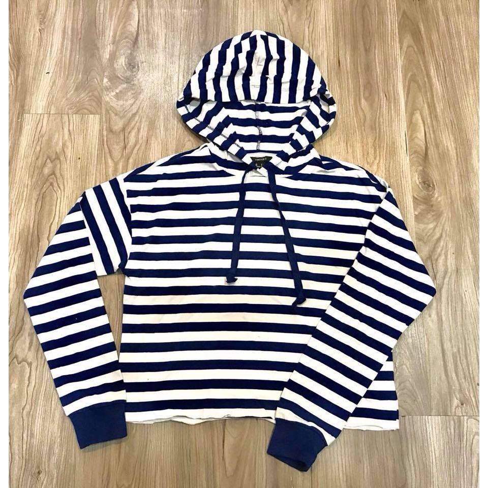 Áo nỉ hoodie f21 kẻ chất thun