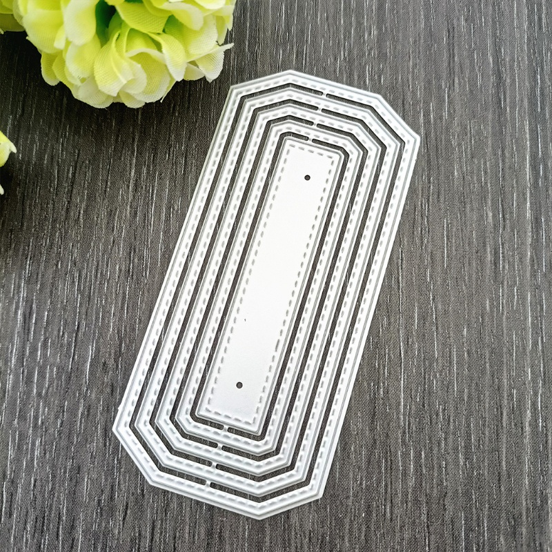✿ Thẻ hình chữ nhật cắt kim loại khuôn mẫu bút chì tự làm sổ lưu niệm album giấy mẫu