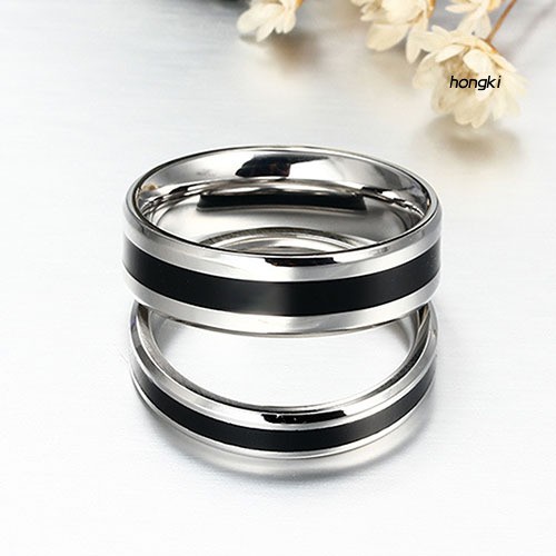 Nhẫn Thép Titan Không Gỉ Màu Đen Thời Trang