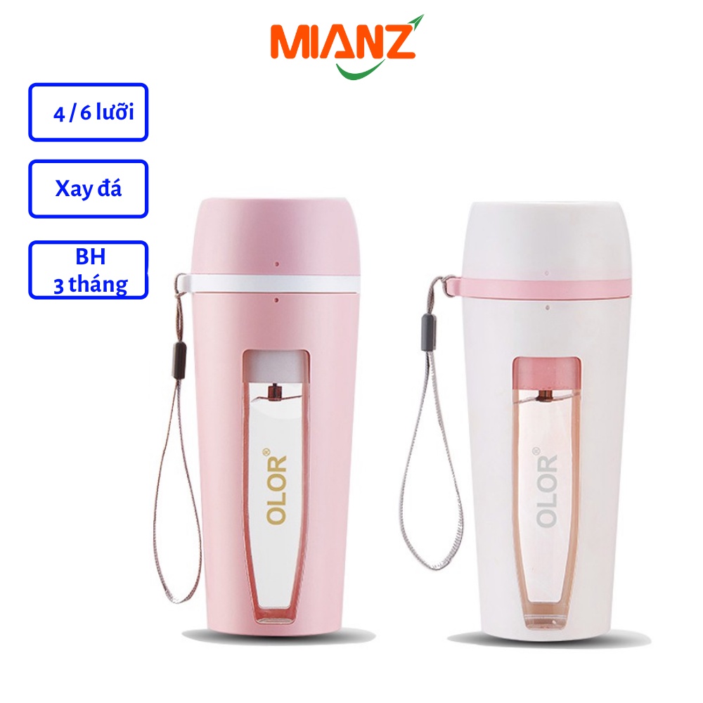 Máy Xay Sinh Tố Mini Cầm Tay MIANZ, 4-6 LƯỠI DAO - Dung tích 400Ml - PIN 4000MAh,30W - BH 3 tháng