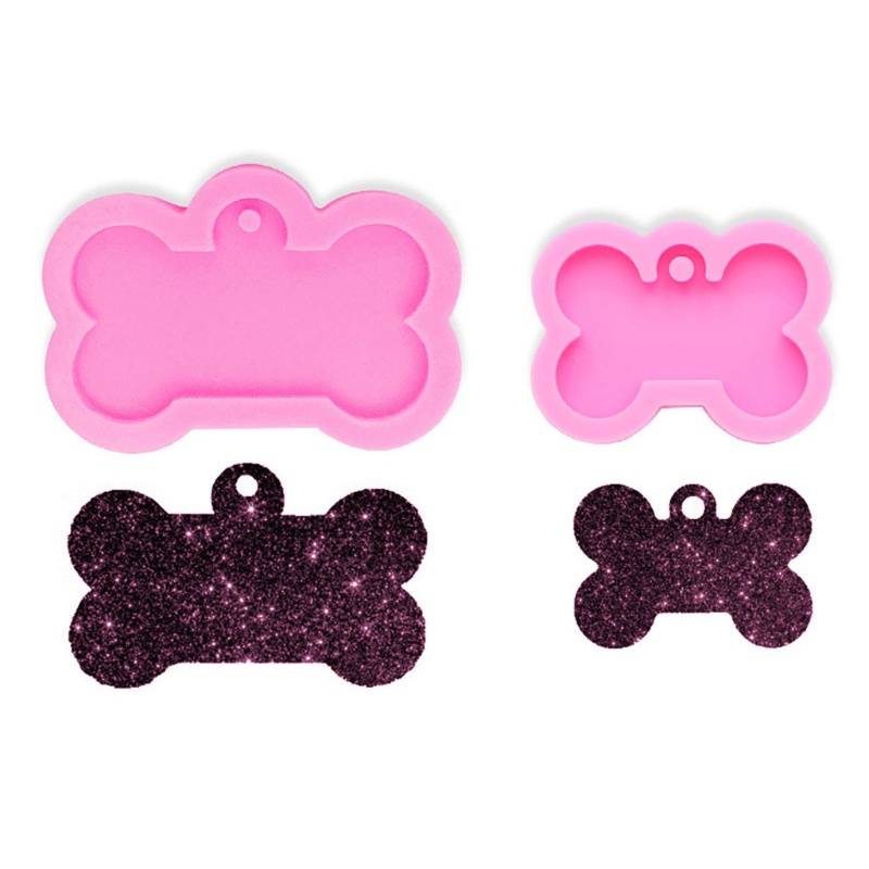 Set 2 Khuôn Silicone Làm Móc Khóa Hình Khúc Xương