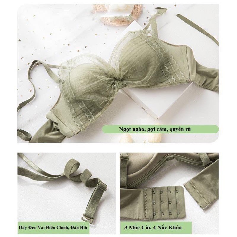 Bộ đồ lót MAIKA Đồ lót nữ cánh chuồn không gọng nâng ngực pha ren cao cấp siêu đẹp, phụ kiện thời trang | BigBuy360 - bigbuy360.vn