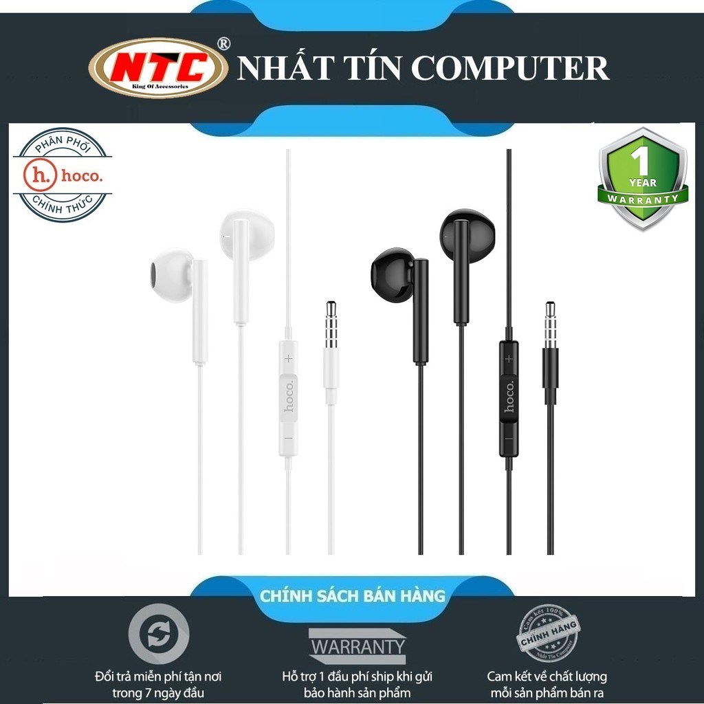 Tai nghe nhét tai Hoco M64 Melodious jack kết nối 3.5, âm thanh tuyệt vời - Hàng chính hãng