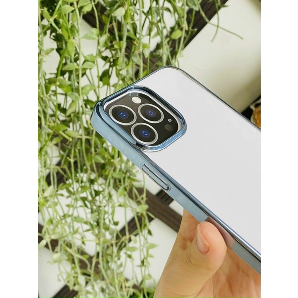 Ốp lưng Devia trong cứng viền màu cho iPhone 12 13 PRO MAX bất tử không ố màu sang trọng