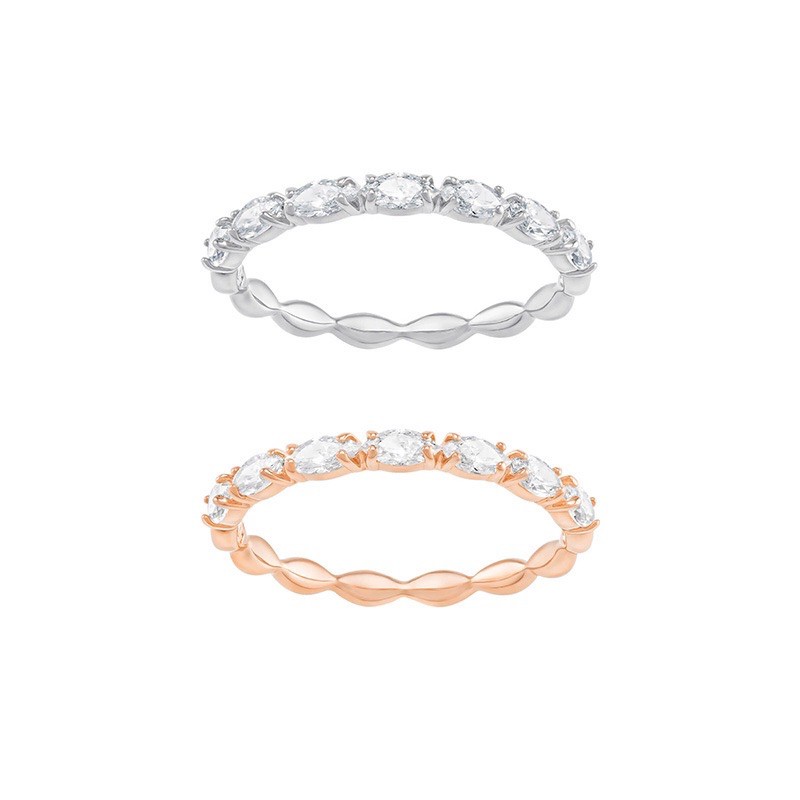 Nhẫn Nữ Mạ Vàng Hồng Đính Đá Pha Lê Swarovski