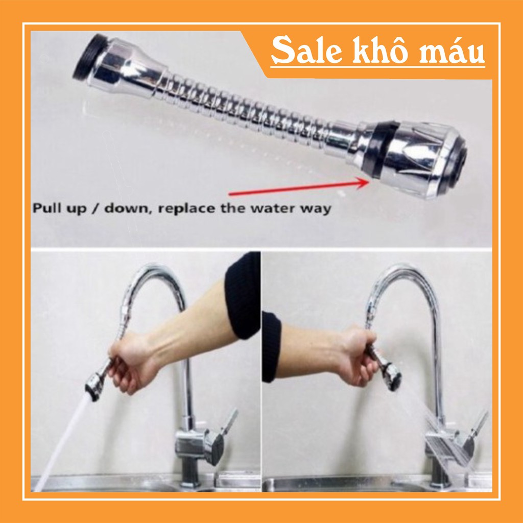 VÒI NƯỚC INOX TĂNG ÁP CAO CẤP XOAY 360 TIỆN DỤNG[BUÔN SỈ RẺ]