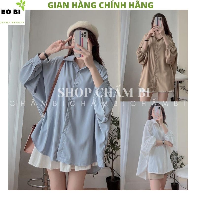 Áo sơ mi hàn quốc tay bồng tiểu thư bánh bèo dễ thương ,form rộng ulzzang -EOBI