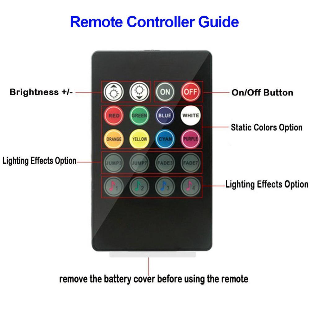 Bộ Dây Đèn LED Neon RGB Điều Khiển Âm Thanh Trang Trí Nội Thất Xe Hơi