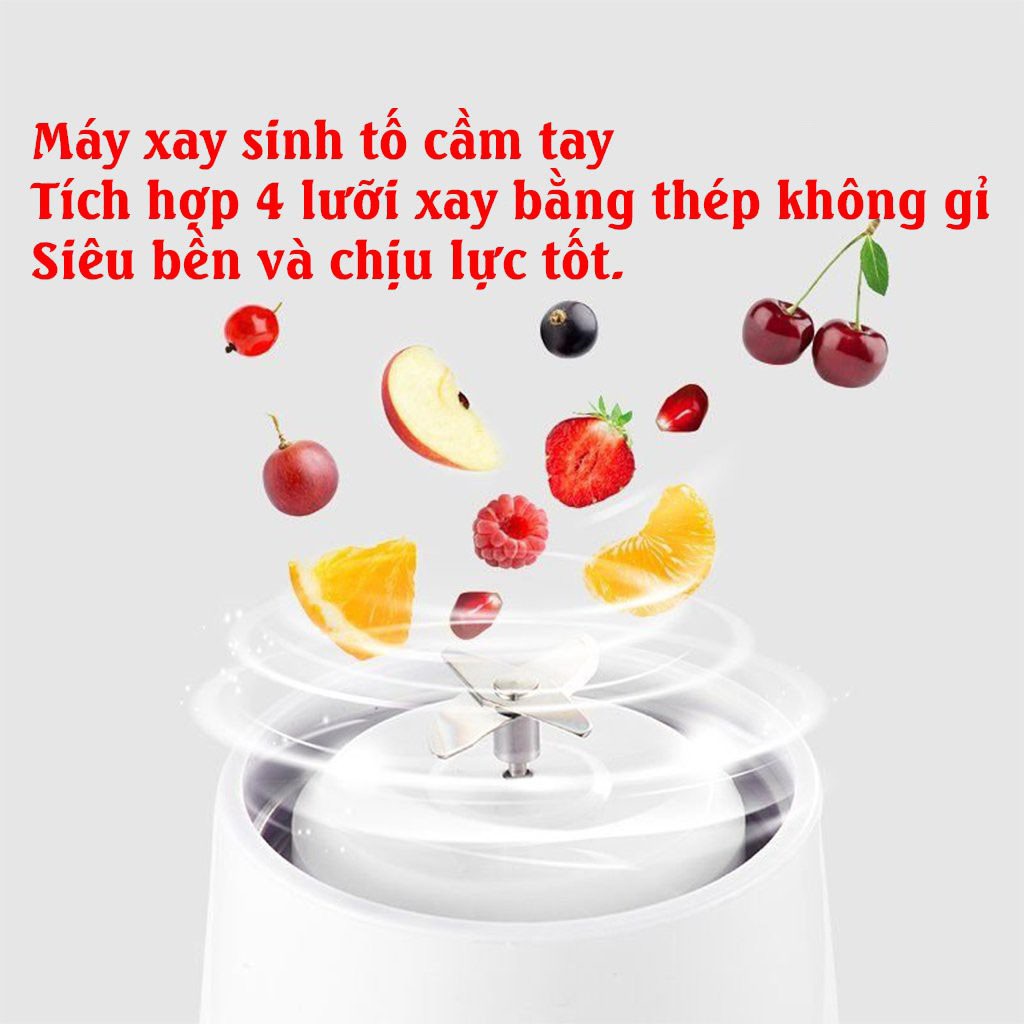Máy xay 6 lưỡi cầm tay mini xay hoa quả xay đồ ăn dặm cho bé xay đa năng sạc pin tiện ích