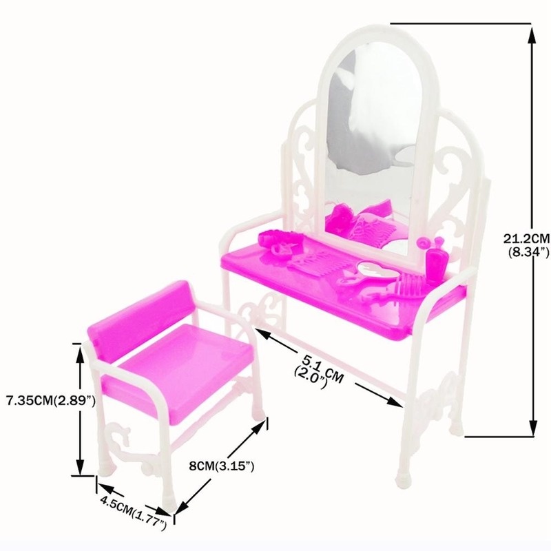 Đồ chơi cho trẻ em ghế sofa mini vải hoa thời trang kèm theo 2 đệm lót cho phòng ngủ búp bê Barbie