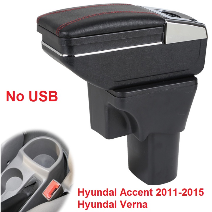 Hộp tỳ tay, đệm tỳ tay lắp cho xe ô tô Hyundai Accent 2011-2015, Hyundai Kona 2018-2020 và Hyundai Verna