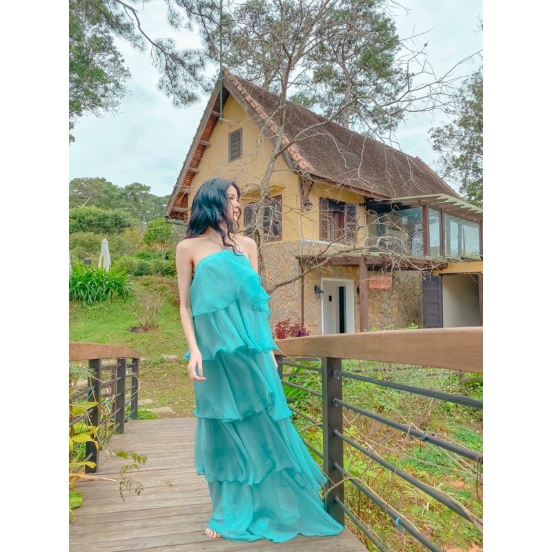 Đầm maxi 5 tầng nhiều màu đi biển chụp hình đi tiệc siêu hot | BigBuy360 - bigbuy360.vn