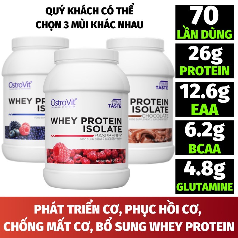 [Mua 2 Tặng 1] Sữa Tăng Cơ, Phát Triển Cơ, Bổ Sung Protein Ostrovit Whey Protein Isolate (2.1kg) - Chọn 3 Mùi Tùy Ý