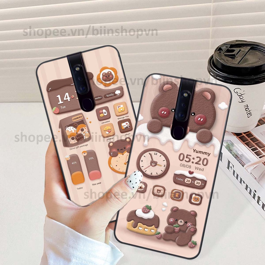 Ốp Oppo F11 / F11 Pro in 3D icon gấu nổi siêu xinh, siêu đáng yêu, cá tính phong cách