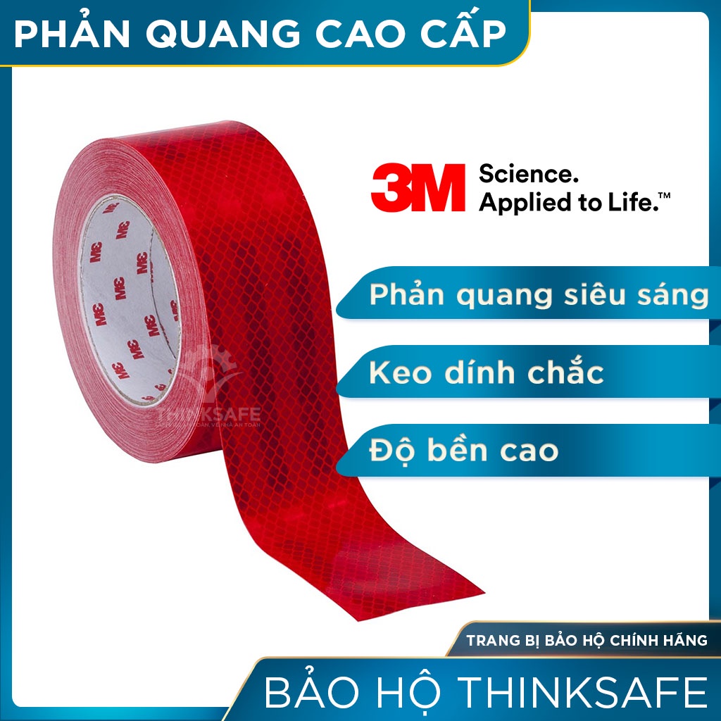 Băng keo phản quang thương hiệu 3M 983 cấu trúc kim cương, siêu sáng, bền màu, dán ô tô, xe máy - THINKSAFE