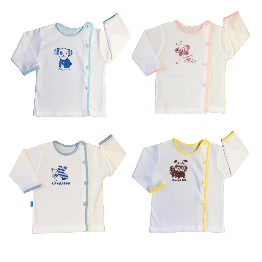 Bộ quần áo Thái Hà Thịnh dài tay cài lệch màu trắng 100% cotton mềm, mịn, mát