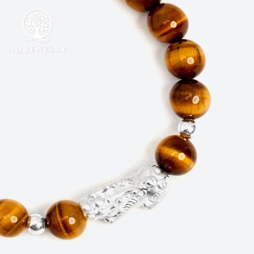 Vòng tay charm tỳ hưu bạc trắng - NQ Jewelry