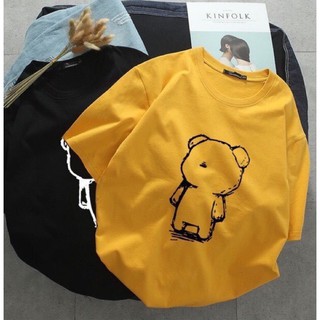 Áo thun unisex form rộng hình gấu a1