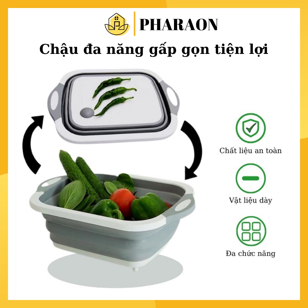 Chậu Đa Năng Chậu Gấp Gọn Tiện Dụng 3 Trong 1 - Minh