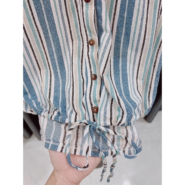 Áo kẻ dây rút xuất dư xịn