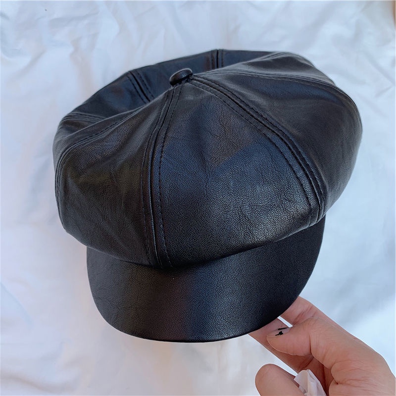 Mũ beret da PU phong cách Anh Quốc mùa thu đông sành điệu hợp thời trang