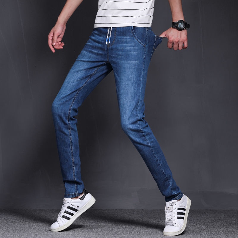 Quần Jean Baggy Lưng Thun Rút Dây Mùa Hè Trẻ Trung Cho Nam