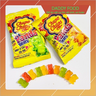 1 gói kẹo dẻo trái cây chupa chups panda bear loại 24g, kẹo chip chip thơm đủ loại