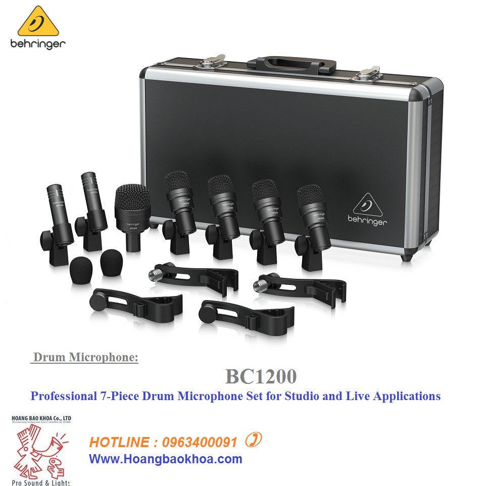 Miro trống Behringer BC1200 gồm 7 Micro- Drum Microphone Behringer