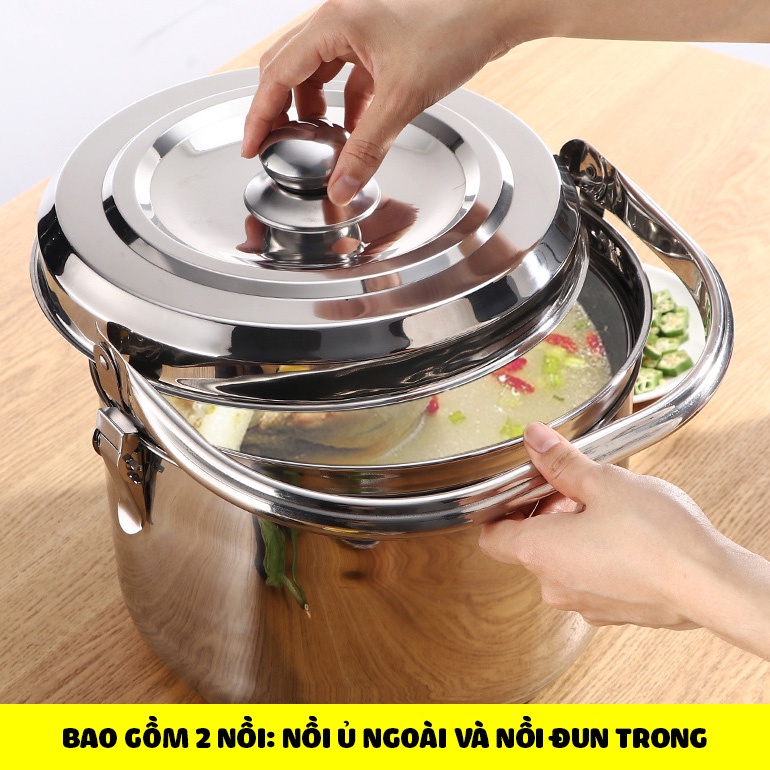 Nồi ủ nhiệt chân không, nồi nấu chậm đế gang 6.8L Thermal Cooker BG-304