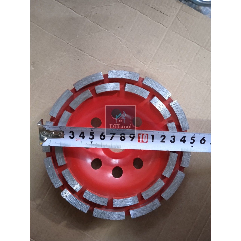 Đĩa mài bê tông đường kính D100 - D180mm. Đá mài phá mặt nền, mài vệ sinh bể mặt bê tông. Bát sắt  D125mm - Đỏ