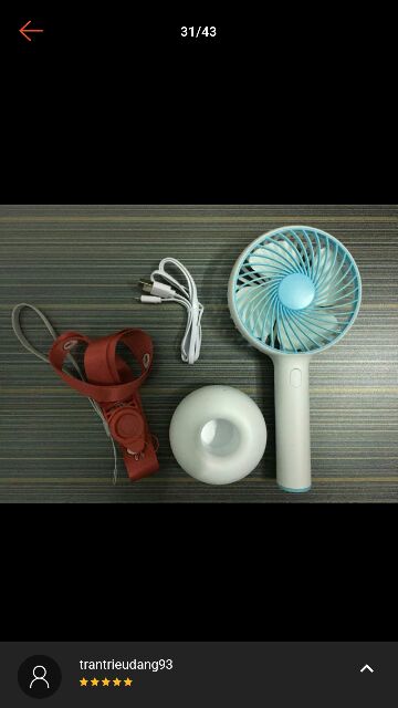 Quạt cầm tay mini Joil 3 cấp độ QT031 tặng kèm dây đeo (chat với shop để chọn dây)