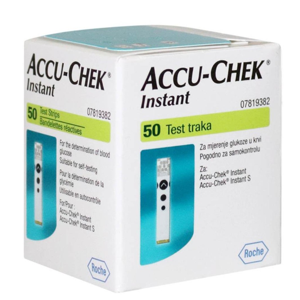 [Chính hãng, SX tại Mỹ] Combo 50/100 que và 50 kim dẹt thử đường huyết Accu-Chek Instant, NK chính ngạch, tem niêm phong