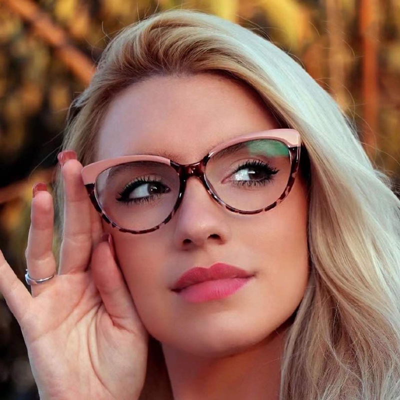 【Replaceable lenses】COD (AIMURUSI) Kính Mát Mắt Mèo TR90 Gọng Kim Loại Chống Ánh Sáng Xanh Thời Trang Hàn Quốc Cho Nữ