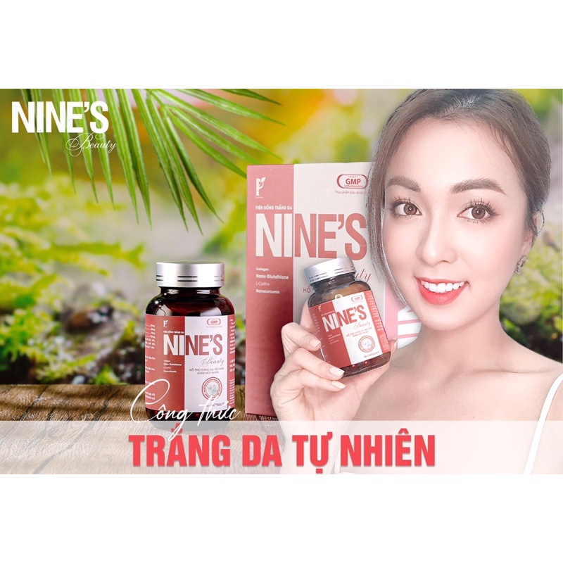 Viên uống trắng da mờ nám NINES BEAUTY hàng chuẩn kèm quà tặng