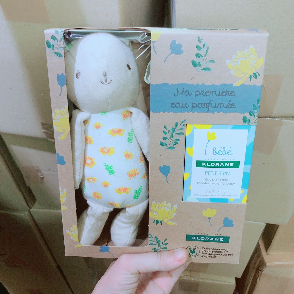 SET Nước Hoa Gấu Klorane - Nước Hoa Trẻ Em Tặng Kèm Thỏ Bông Bebe Pháp 50ML - hangxachtaybaoanshop