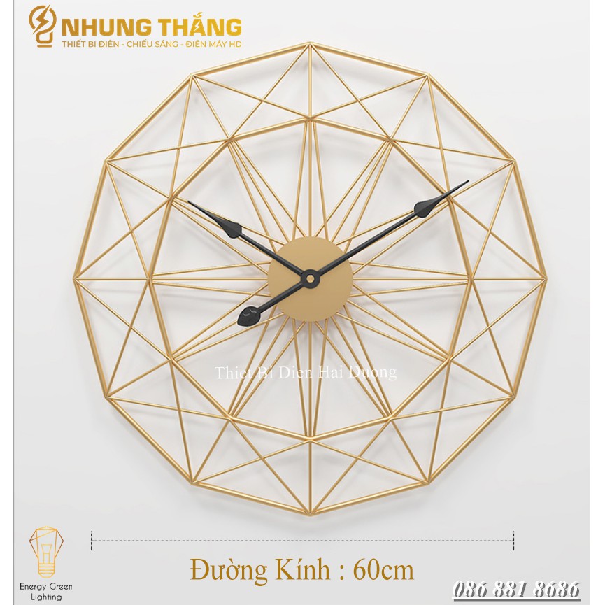 Đồng Hồ Treo Tường Vintage DH-98 - Trang Trí Nghệ Thuật Cao Cấp - Kiểu Dáng Hiện Đại , Sang Trọng - Đường Kính 60cm