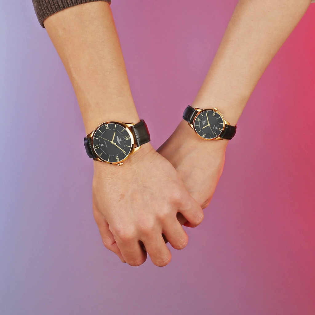 Đồng hồ đôi SRWATCH Couple-F SR80050.4601CF mặt Sapphire với thiết kế sang trọng, cá