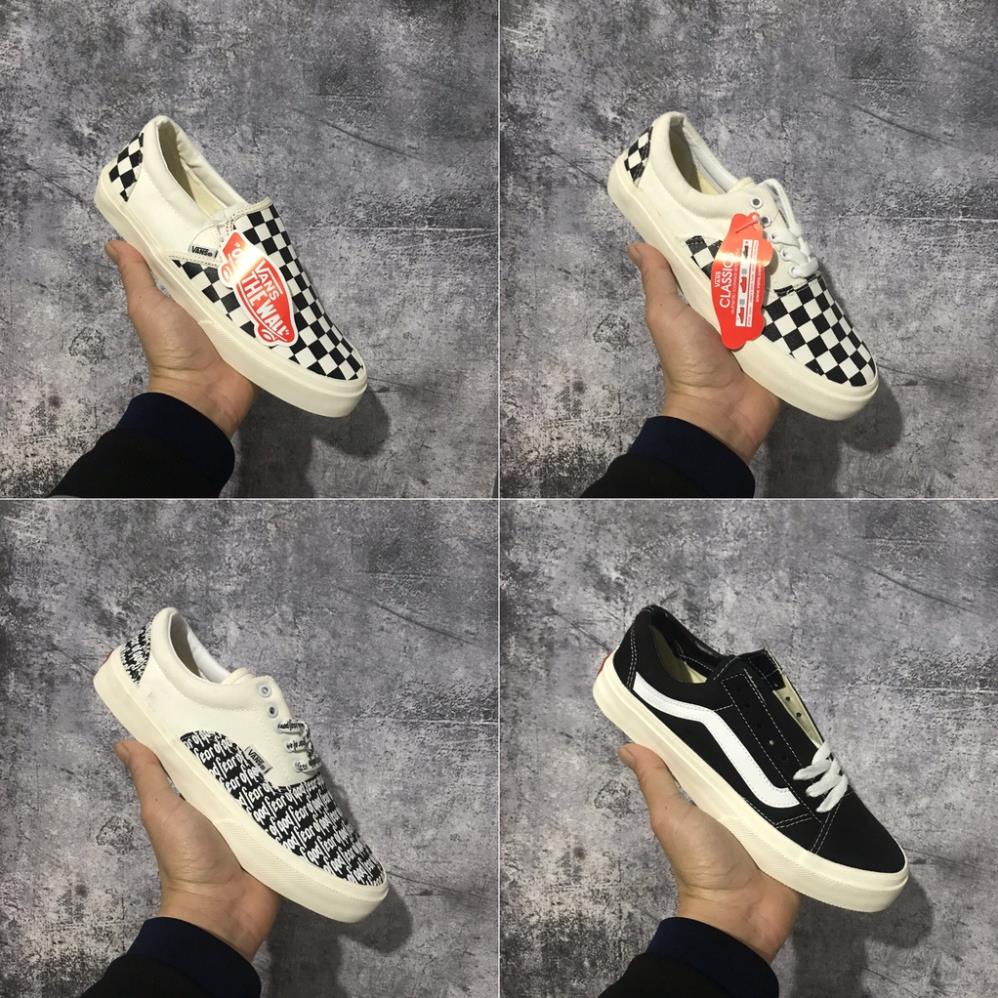 Giày 𝐕𝐚𝐧𝐬 các màu Hot,Giày thể thao Vans lười caro, Vans đen vault, Giày Sneaker Van Fog,Van caro buộc dây Full Box