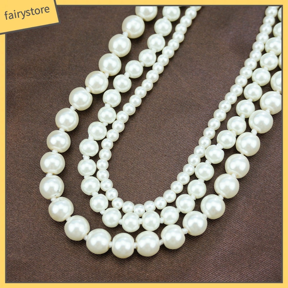 Dây chuyền nhiều lớp đính hạt ngọc trai nhân tạo kiểu dáng thời trang dành cho nữ