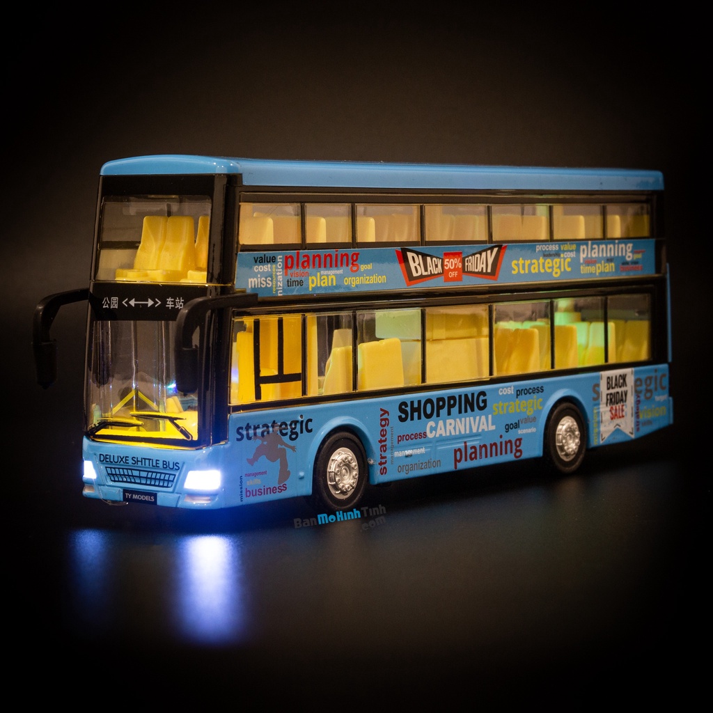 Mô hình xe buýt đồ chơi 2 tầng 1:36 Ty model