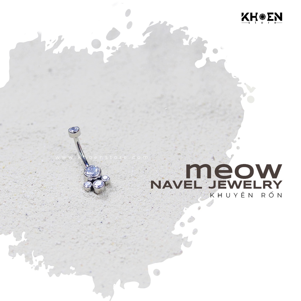 Khuyên Rốn chân mèo - Titanium G23 - Khoen Store