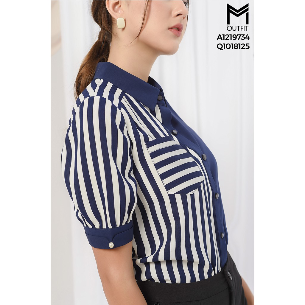Áo sơ mi kẻ cổ đức MMoutfit A1219734
