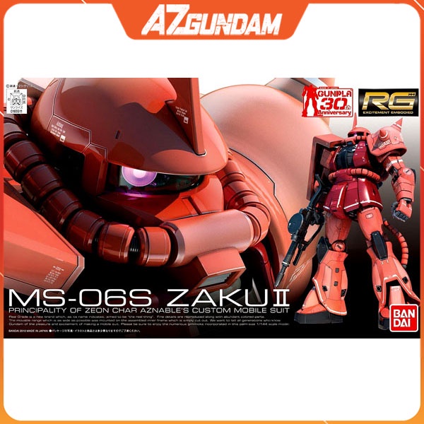 Mô Hình Gundam RG 02 Zaku II MS 06S Tỉ Lệ 1/144 Zaku Char Aznables' Custom