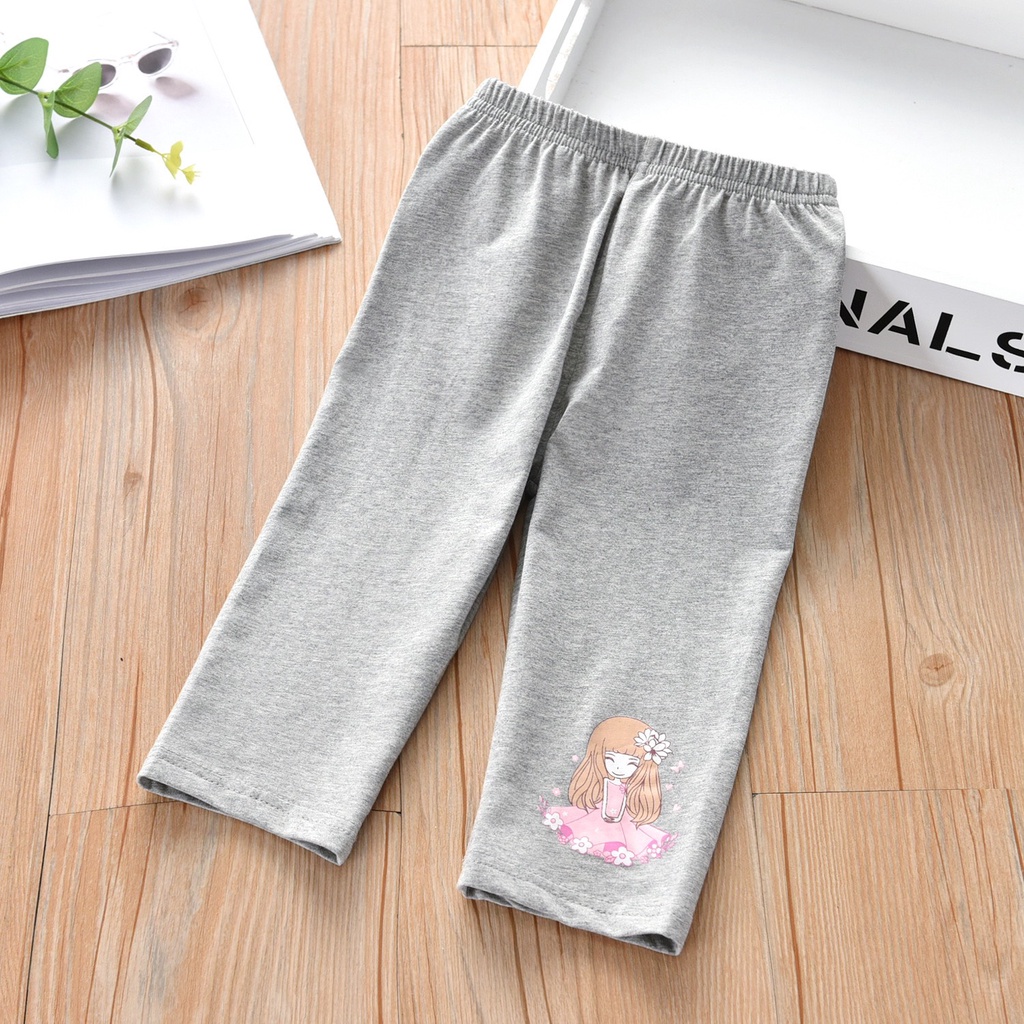 Quần Legging đùi cô gái chất liệu cotton đẹp co giãn thoải mái cho bé gái 10 - 50kg