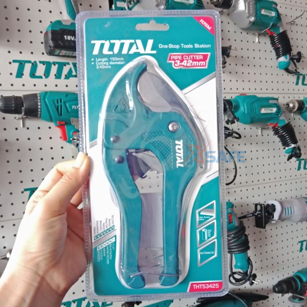 Dao cắt ống nhựa PVC chuyên dụng cao cấp TOTAL thép không gỉ sắc bén tự động đóng mở cắt ống nước nhựa sửa chữa cơ khí